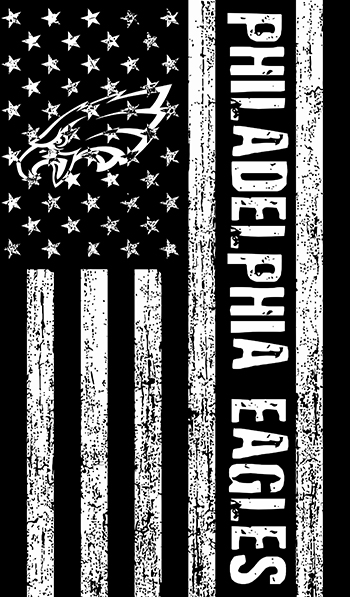 Philadelphia Eagles Black And White American Flag logo vinyl decal